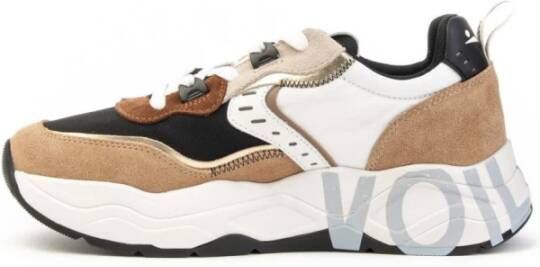 Voile blanche Stadsstijl Sneakers met Glamour Touch Brown Dames