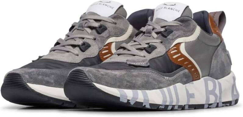 Voile blanche Suede and fabric sneakers Club01. Gray Heren