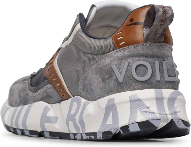 Voile blanche Suede and fabric sneakers Club01. Gray Heren