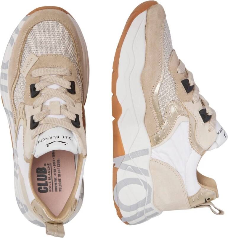 Voile blanche Suede and fabric sneakers Club105. Beige Dames