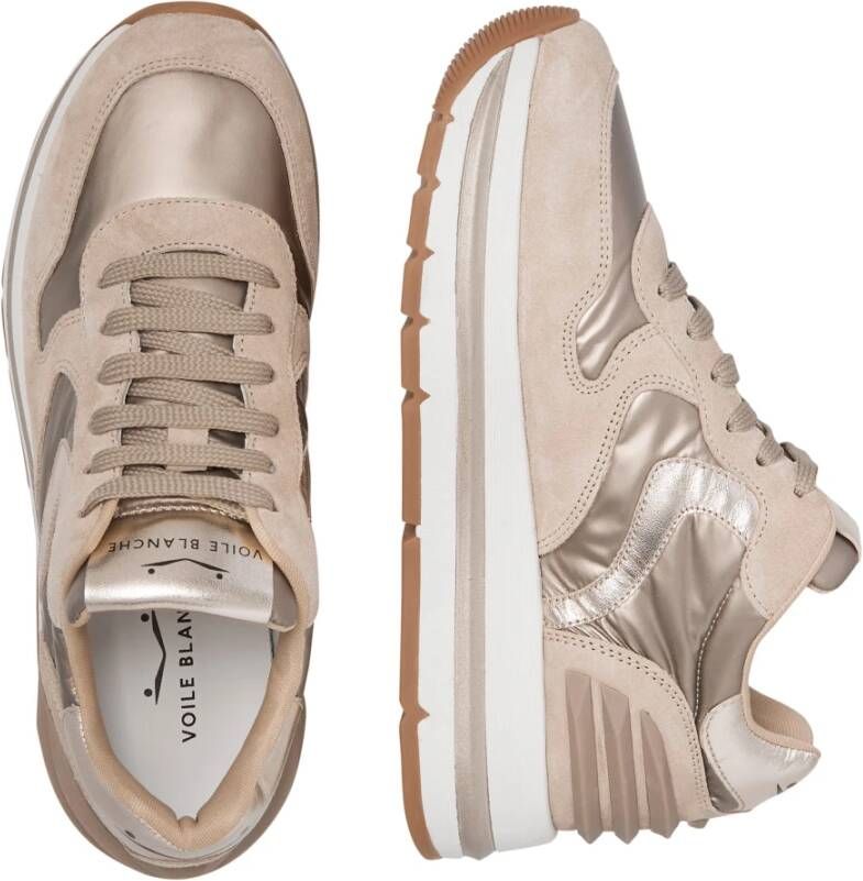 Voile blanche Suede and fabric sneakers Maran Power Beige Dames