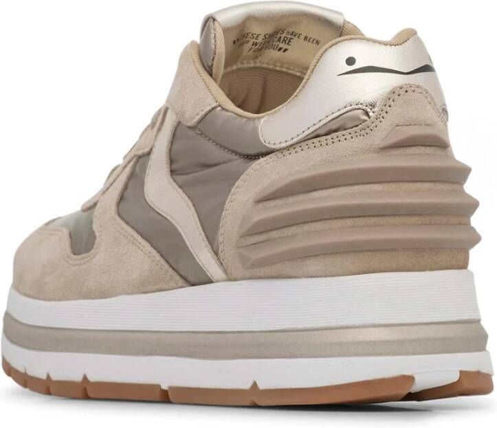 Voile blanche Suede and fabric sneakers Maran Power Beige Dames