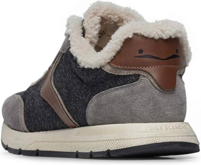 Voile blanche Suede and fabric sneakers Storm 015 FUR Man. Gray Heren