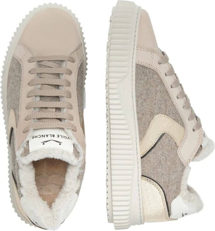 Voile blanche Suede and felt sneakers Lipari FUR Beige Dames