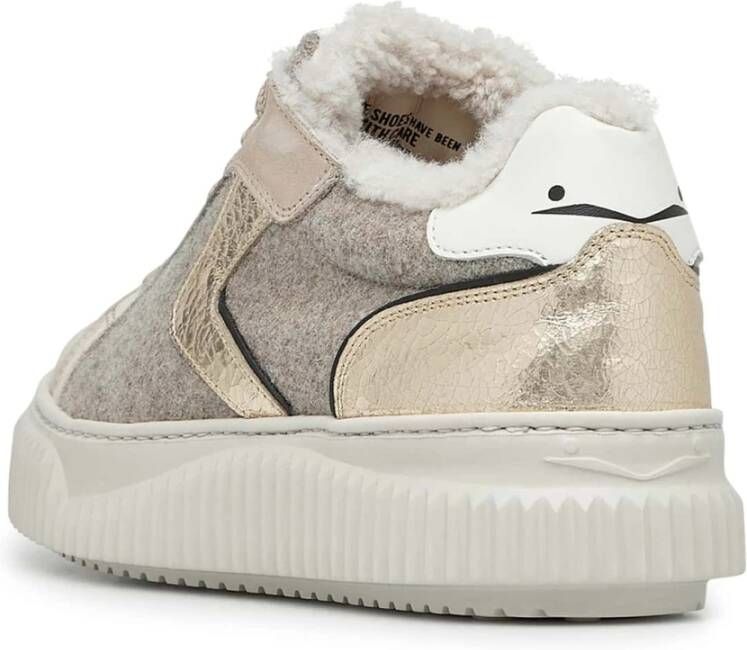 Voile blanche Suede and felt sneakers Lipari FUR Beige Dames