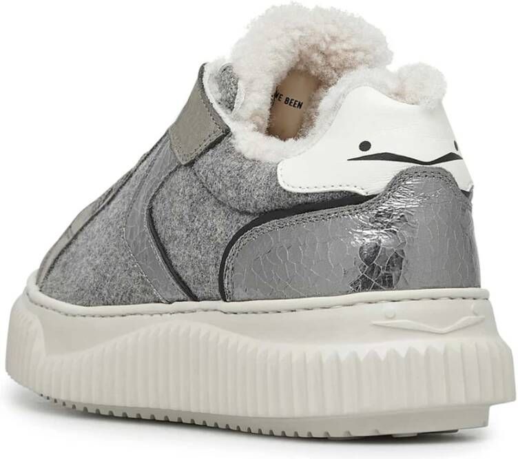 Voile blanche Suede and felt sneakers Lipari FUR Gray Dames