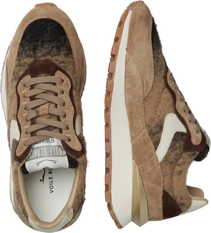 Voile blanche Suede and felt sneakers Qwark Hype Woman Brown Dames