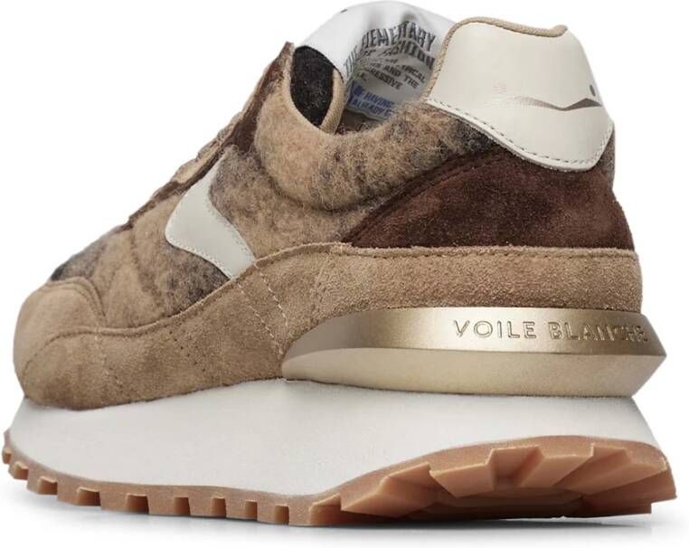 Voile blanche Suede and felt sneakers Qwark Hype Woman Brown Dames