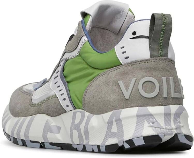Voile blanche Suede and technical fabric sneakers Club01. Gray Heren