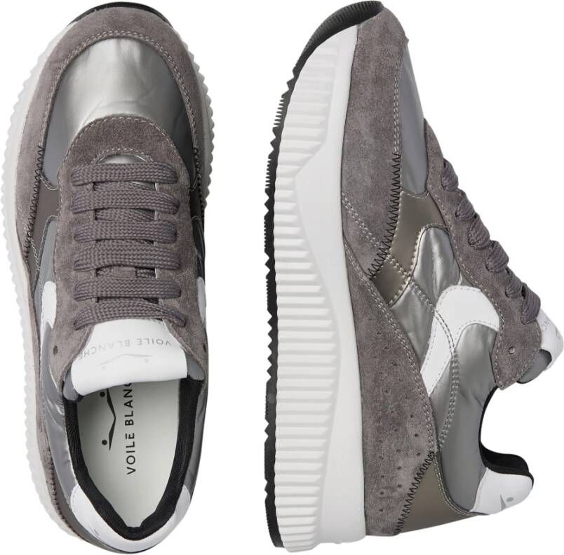 Voile blanche Suede and technical fabric sneakers Lana Fresh Gray Dames