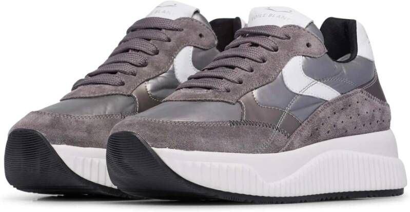 Voile blanche Suede and technical fabric sneakers Lana Fresh Gray Dames