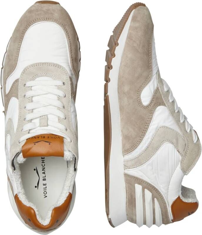 Voile blanche Suede and technical fabric sneakers Liam Power Beige Heren