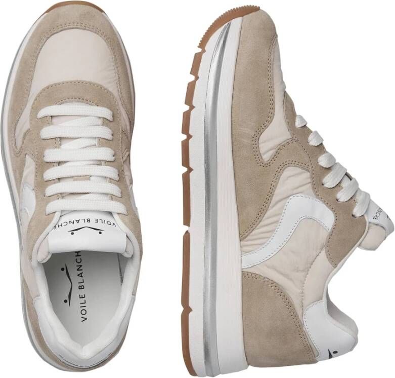 Voile blanche Suede and technical fabric sneakers Maran Beige Dames