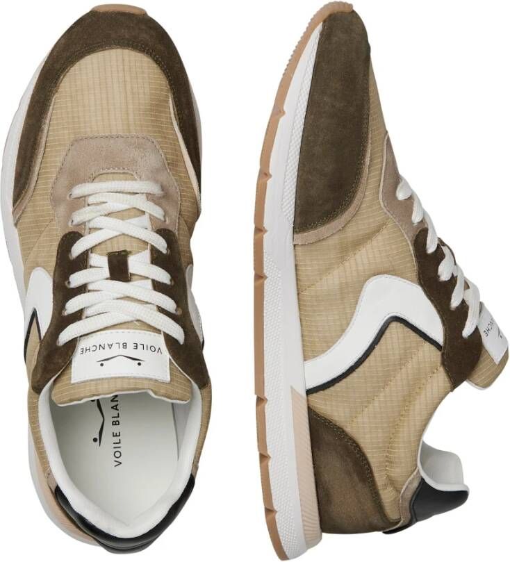 Voile blanche Suede and technical fabric sneakers Storm 015 Man. Beige Heren