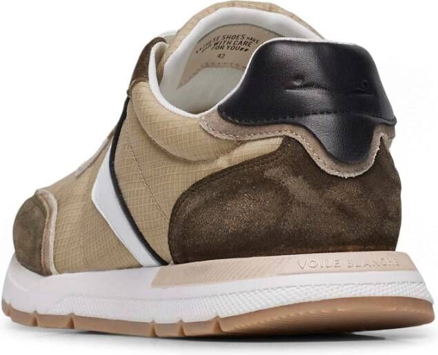 Voile blanche Suede and technical fabric sneakers Storm 015 Man. Beige Heren