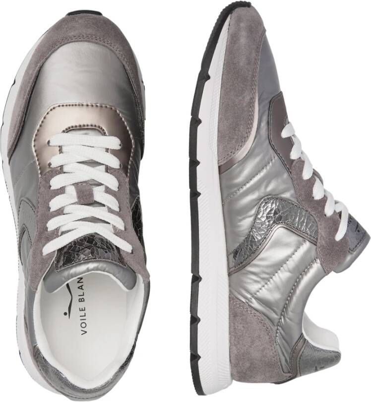 Voile blanche Suede and technical fabric sneakers Storm 015 Woman Gray Dames