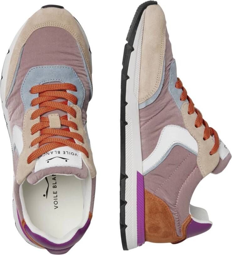 Voile blanche Suede and technical fabric sneakers Storm 015 Woman Purple Dames