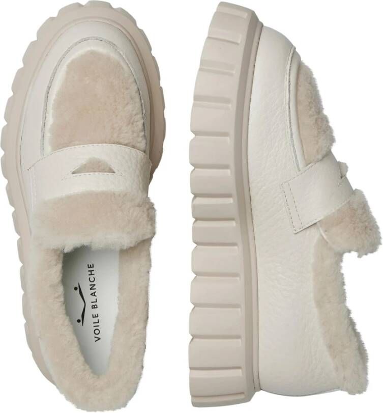 Voile blanche Suede and wool mocassins Grenelle MOK FUR White Dames