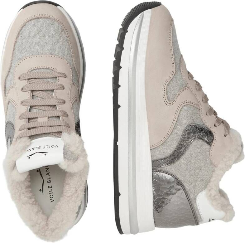 Voile blanche Suede and wool sneakers Maran FUR Gray Dames