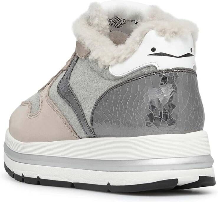 Voile blanche Suede and wool sneakers Maran FUR Gray Dames