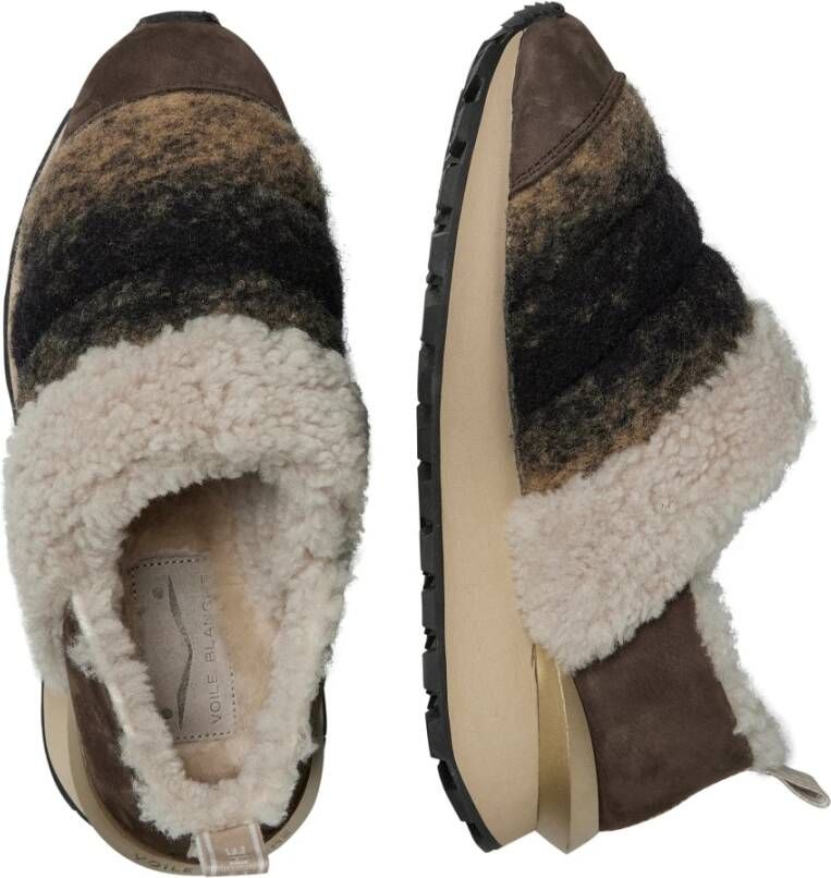 Voile blanche Suede and wool sneakers Qwark Slip FUR Woman Multicolor Dames