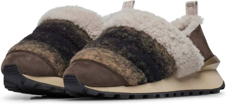 Voile blanche Suede and wool sneakers Qwark Slip FUR Woman Multicolor Dames