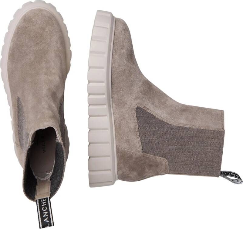 Voile blanche Suede ankle boots Grenelle Chelsea Gray Dames