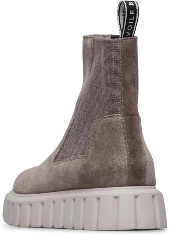 Voile blanche Suede ankle boots Grenelle Chelsea Gray Dames