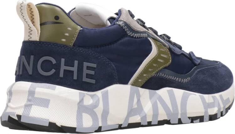 Voile blanche Suède Sneakers met Lichtgewicht Rubberen Zool Blue Heren