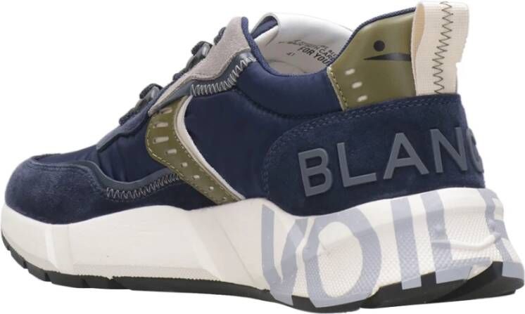 Voile blanche Suède Sneakers met Lichtgewicht Rubberen Zool Blue Heren