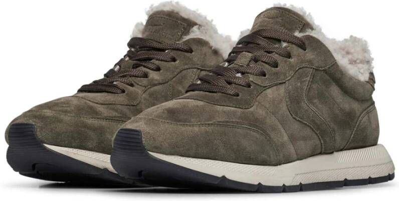 Voile blanche Suede sneakers Storm 015 FUR Man. Green Heren