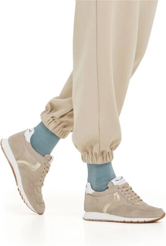 Voile blanche Suede sneakers with metallic details Julia Beige Dames