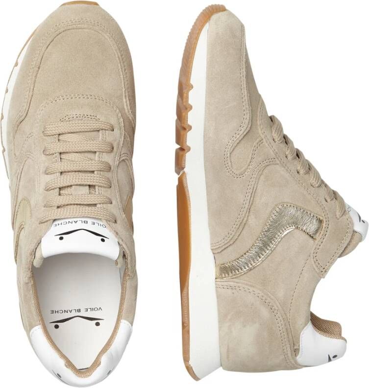 Voile blanche Suede sneakers with metallic details Julia Beige Dames