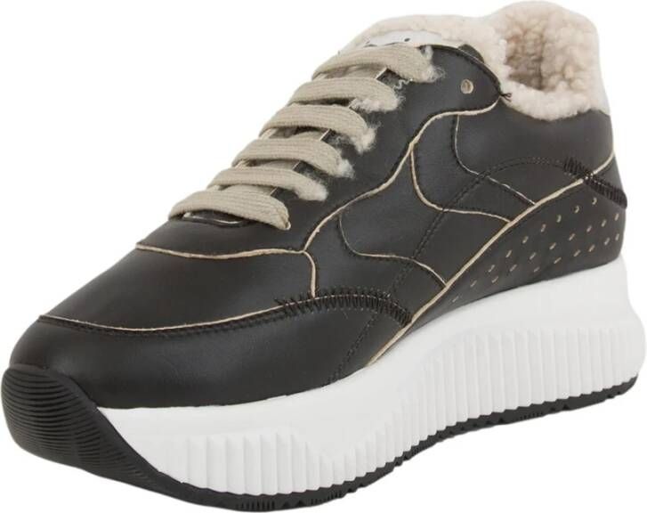 Voile blanche Zwarte actieve sneakers voor dames Black Dames