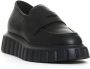 Voile blanche Zwarte leren loafer met gestreepte zool Black Dames - Thumbnail 2