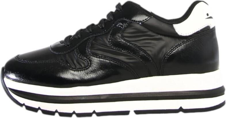 Voile blanche Zwarte Sneakers Maran Shiny Nappa Black Dames