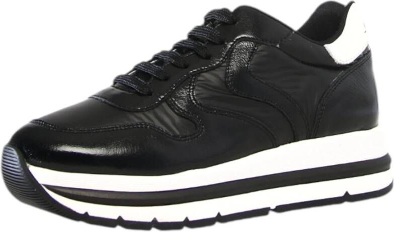 Voile blanche Zwarte Sneakers Maran Shiny Nappa Black Dames