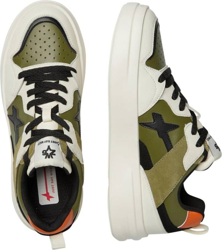 W6Yz Faux leather and suede sneakers Bond 2-M. Green Heren