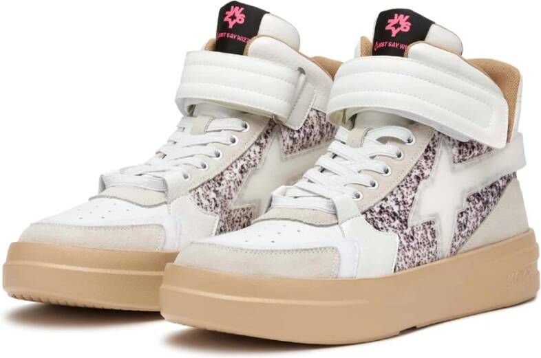 W6Yz Leather and suede ankle sneakers Q-Uni. White Dames