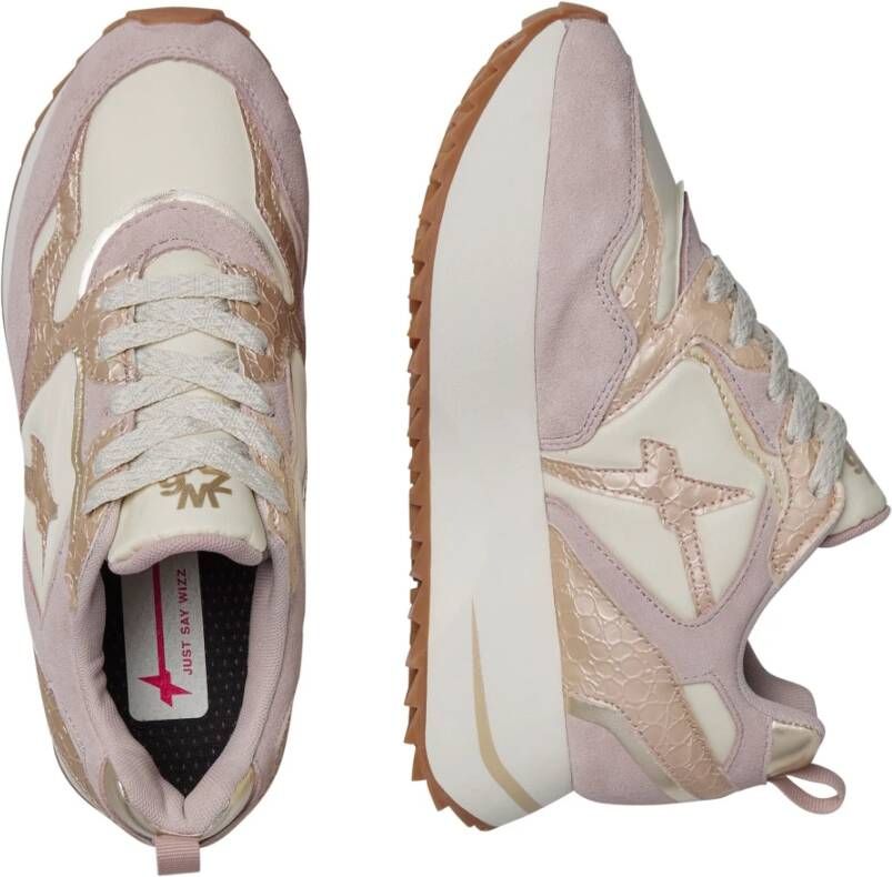 W6Yz Leather and technical fabric sneakers Anny 2 W. Pink Dames