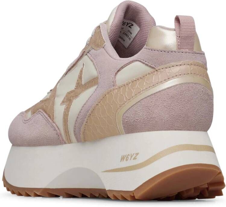 W6Yz Leather and technical fabric sneakers Anny 2 W. Pink Dames