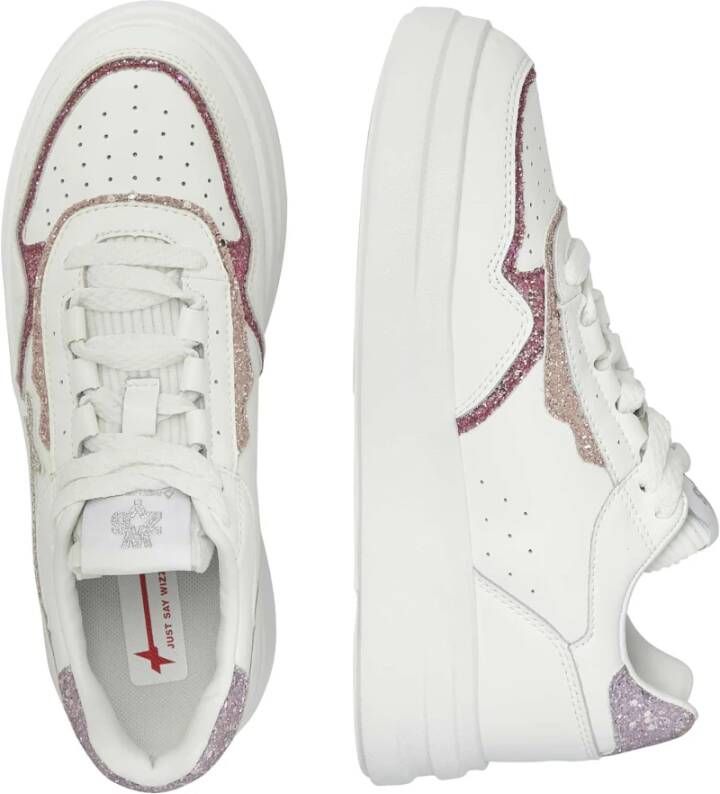 W6Yz Leather sneakers with glitter Xenia W. White Dames