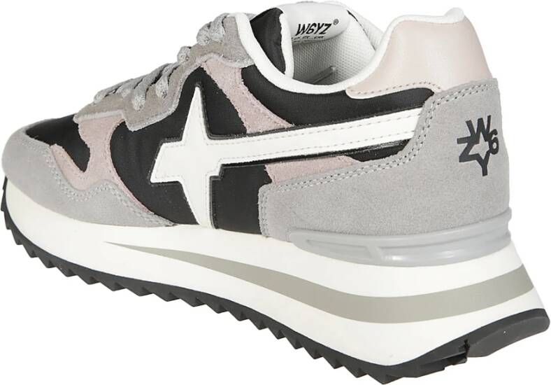 W6Yz Metallic Suede Nylon Sneakers Gray Dames