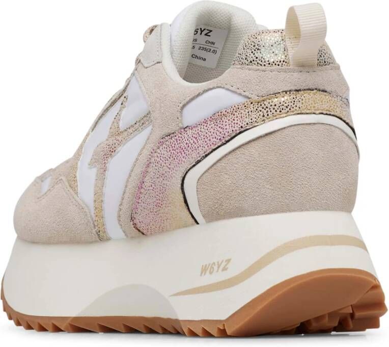 W6Yz Suede and technical fabric sneakers Anny 2 W. Beige Dames