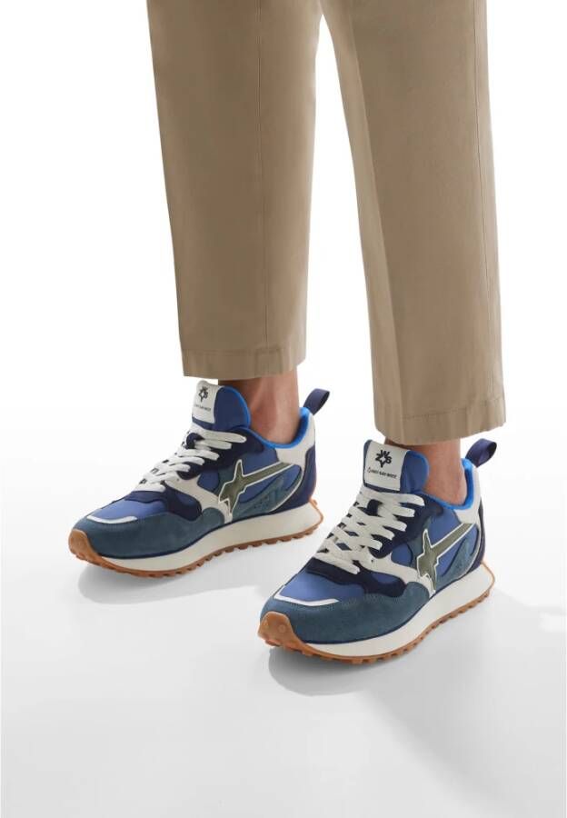 W6Yz Suede and technical fabric sneakers Loop-M. Blue Heren