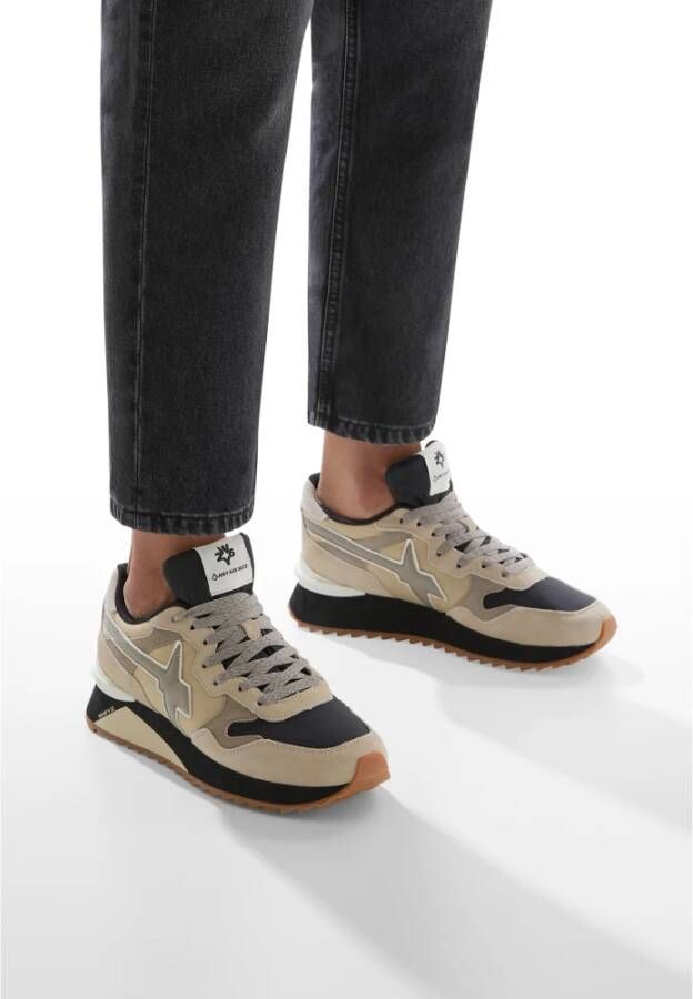 W6Yz Technical fabric and suede sneakers Yak-M. Beige Heren