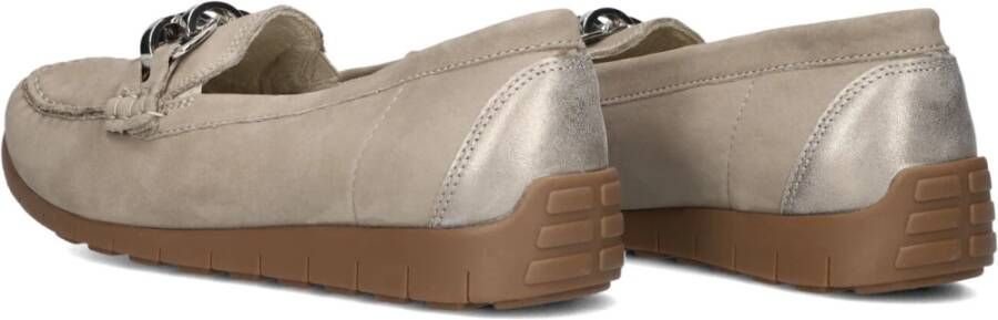 Waldläufer Beige Nubuck Mocassins met Gouden Details Beige Dames