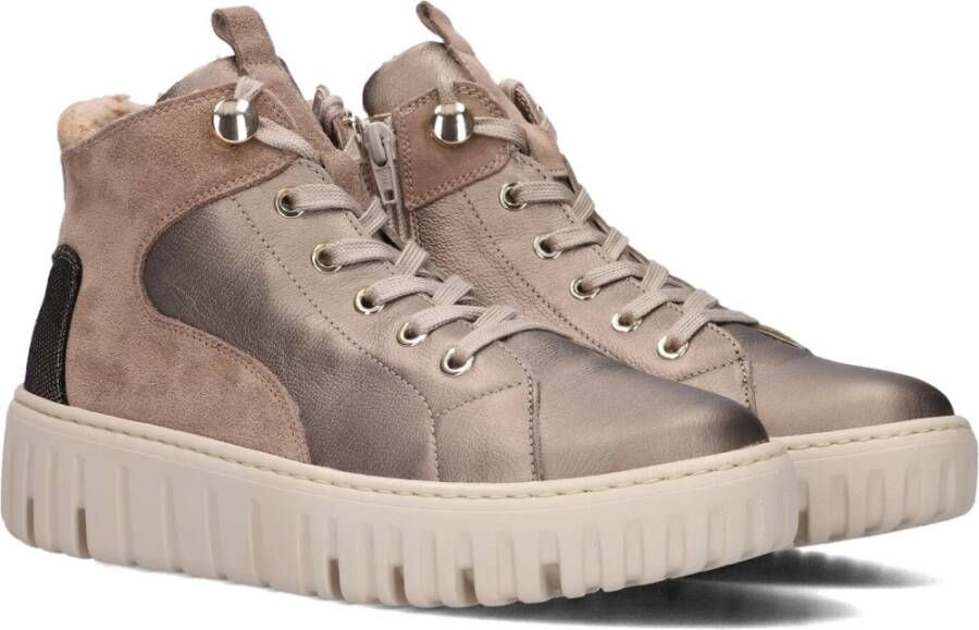 Waldläufer Beige Suède Rits Sneakers Dames Beige Dames