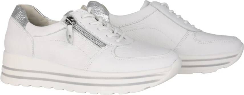 Waldläufer Brede Fit Lace-Zip Sneakers Wit White Dames