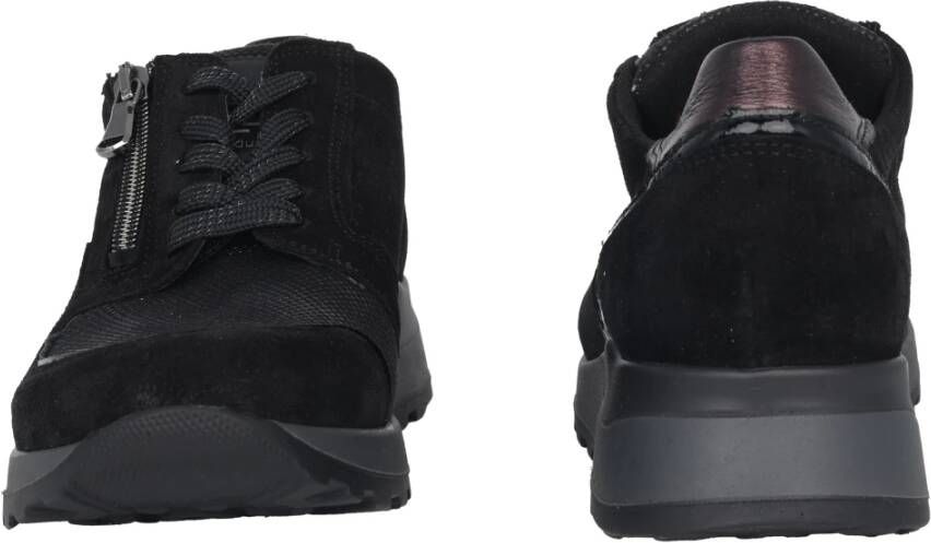 Waldläufer Brede pasvorm damessneakers Zwart Black Dames